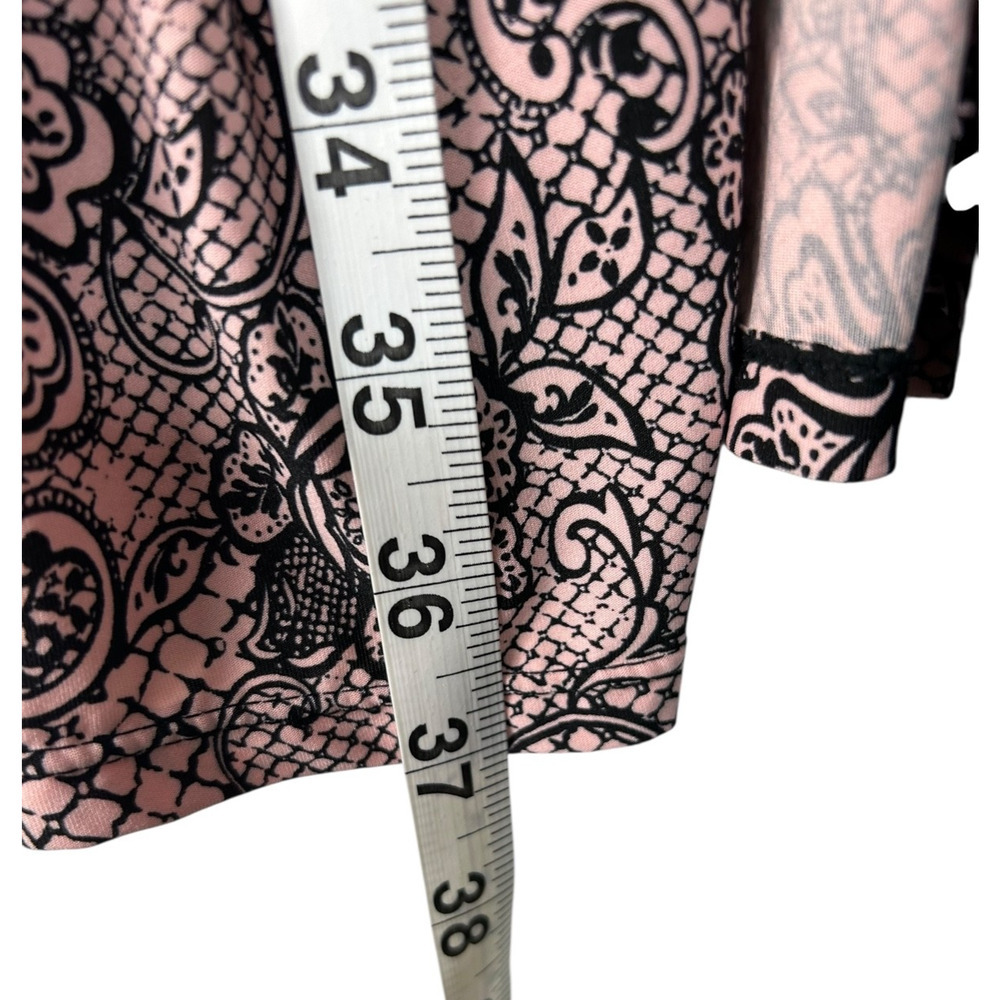 Marilyn Monroe Intimates Robe‎ Womens Size L Pink Black Paisley Floral Print - Picture 11 of 11